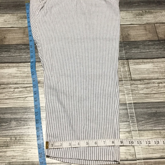 Old Navy High Rise Straight Linen Blend Pants Women XXL Gray White (Inseam 26.5) - Picture 2 of 10
